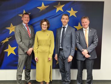 Brian Murphy, vice president EurEau, Jessika Roswall, EU-kommissionär, Pär Dalhielm, vd Svenskt Vatten och president EurEau, Oliver Loebel, vd EurEau